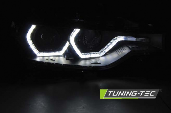 Xenon LED Tagfahrlicht Angel Eyes Scheinwerfer für BMW 3er F30/F31 11-15 schwarz